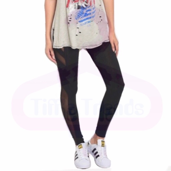 Milkyway Black Mesh Side Panel Leggings - Picture 2 of 6